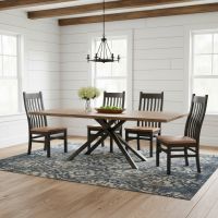 Starburst Dining Table: Some lifestyle images are created with AI for visualization purposes. Crafted from natural solid wood, each piece is unique and will vary.