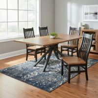 Modern Wood Dining Table: Some lifestyle images are created with AI for visualization purposes. Crafted from natural solid wood, each piece is unique and will vary.