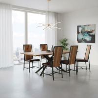 Custom Dining Table: Some lifestyle images are created with AI for visualization purposes. Crafted from natural solid wood, each piece is unique and will vary.