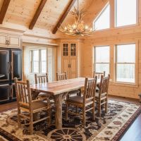 Red Cedar Dining Table: Some lifestyle images are created with AI for visualization purposes. Crafted from natural solid wood, each piece is unique and will vary.