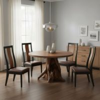 Dining Table: Some lifestyle images are created with AI for visualization purposes. Crafted from natural solid wood, each piece is unique and will vary.