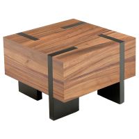 Ebony Mahogany & Golden Walnut Modern Chic End Table