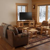Aspen TV Stand: Some lifestyle images are created with AI for visualization purposes. Crafted from natural solid wood, each piece is unique and will vary.
