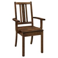 Eco Canyon Single Bend Dining Arm Chair - Earthtone Finish