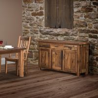 Edinburgh Modern Reclaimed 3 Drawer Buffet - Clear Finish