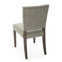 Elegant Angled Back Dining Chair - Pencil Grey Leather