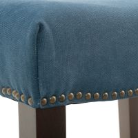 Elegant Curved Seat Bar & Counter Stool - Royal Blue Canvas Fabric