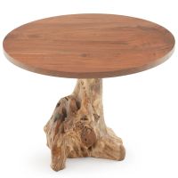 Elk Lake Round Natural Wood Stump Dining Table - Natural Stump