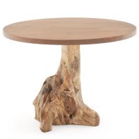 Elk Lake Round Natural Wood Stump Dining Table - Natural Stump