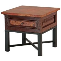 Copenhagen Hammered Copper 1 Drawer End Table