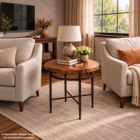 Modern Copper End Table: This image was generated or modified using AI for visualization purposes.