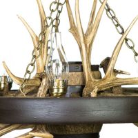 Wagon Wheel Faux Mule Deer Antler Chandelier