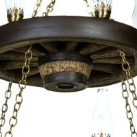Faux Double Wagon Wheel Chandelier
