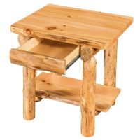 Aspen Highlands Rustic 1 Drawer Log End Table