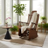 Modern End Table: Some lifestyle images are created with AI for visualization purposes. Crafted from natural solid wood, each piece is unique and will vary.