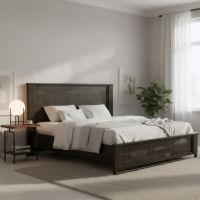 Stylish End Table: Some lifestyle images are created with AI for visualization purposes. Crafted from natural solid wood, each piece is unique and will vary.