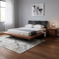 Modern End Table: Some lifestyle images are created with AI for visualization purposes. Crafted from natural solid wood, each piece is unique and will vary.