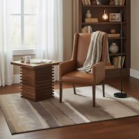 Rustic End Table: Some lifestyle images are created with AI for visualization purposes. Crafted from natural solid wood, each piece is unique and will vary.