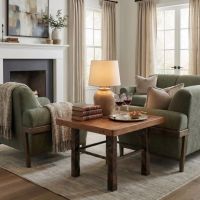 Barn Wood End Table: Some lifestyle images are created with AI for visualization purposes. Crafted from natural solid wood, each piece is unique and will vary.