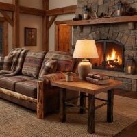 Barn Wood End Table: Some lifestyle images are created with AI for visualization purposes. Crafted from natural solid wood, each piece is unique and will vary.