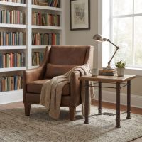 Barn Wood End Table: Some lifestyle images are created with AI for visualization purposes. Crafted from natural solid wood, each piece is unique and will vary.