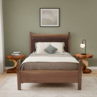 Juniper End Table: Some lifestyle images are created with AI for visualization purposes. Crafted from natural solid wood, each piece is unique and will vary.