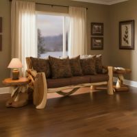 Rustic End Table: Some lifestyle images are created with AI for visualization purposes. Crafted from natural solid wood, each piece is unique and will vary.