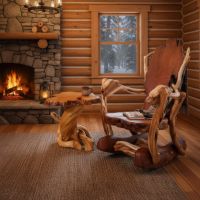 Redwood End Table: Some lifestyle images are created with AI for visualization purposes. Crafted from natural solid wood, each piece is unique and will vary.