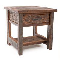 Copper Canyon One Drawer End Table w/ Copper inlay