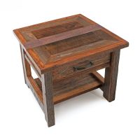 Copper Canyon One Drawer End Table w/ Copper inlay
