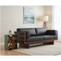 Modern End Table: Some lifestyle images are created with AI for visualization purposes. Crafted from natural solid wood, each piece is unique and will vary.