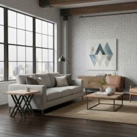 Modern silhouette end table: Some lifestyle images are created with AI for visualization purposes. Crafted from natural solid wood, each piece is unique and will vary.