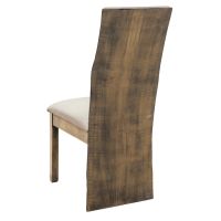 Evergreen Single Bend Dining Chair - Bel Air Finish - Linen Fabric Upholstered Seat