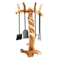 Exotic Log Fireplace Tool Set