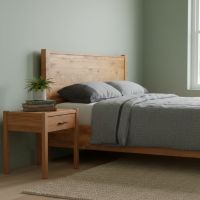 Rustic Nightstand: Some lifestyle images are created with AI for visualization purposes. Crafted from natural solid wood, each piece is unique and will vary.