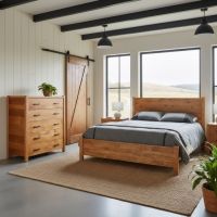 Rustic Chest of Drawers: Some lifestyle images are created with AI for visualization purposes. Crafted from natural solid wood, each piece is unique and will vary.
