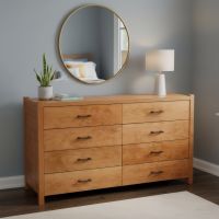 Rustic Dresser: Some lifestyle images are created with AI for visualization purposes. Crafted from natural solid wood, each piece is unique and will vary.