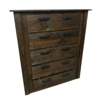 Rustic Farmhouse Concealment 5 Drawer Chest in Vintage Whiskey Finish