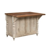Classic Farmhouse Barn Wood Kitchen Island - 48" - Distressed Pearl Finish