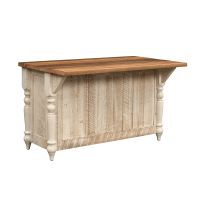 Classic Farmhouse Barn Wood Kitchen Island - 60" - Distressed Pearl Finish