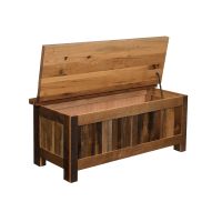 Rustic Farmstead Barn Wood Blanket Chest - Clear Finish