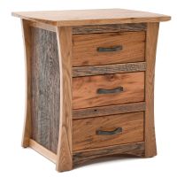 Rustic Craftsman Farmhouse 3 Drawer Nightstand