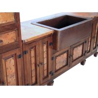 Farmhouse Hammered Copper Bathroom Vanity & Linen Closet
