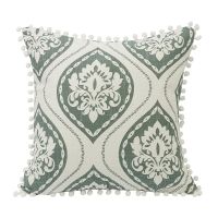 Belmont Graphic Printed Pom Trimmed Throw Pillow