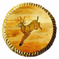 Rustic Carved & Painted Deer Bar Stools