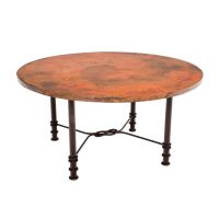 Figure 8 Hammered Copper Round Dining Table