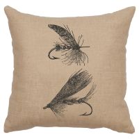 Fly Lures Decor Pillow - Natural Linen