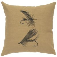 Fly Lures Decor Pillow - Straw Linen