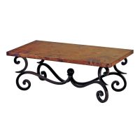 Forged Fountain Hammered Copper Coffee Table - 48" x 24"