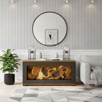 Modern Accent Console: Some lifestyle images are created with AI for visualization purposes. Crafted from natural solid wood, each piece is unique and will vary.